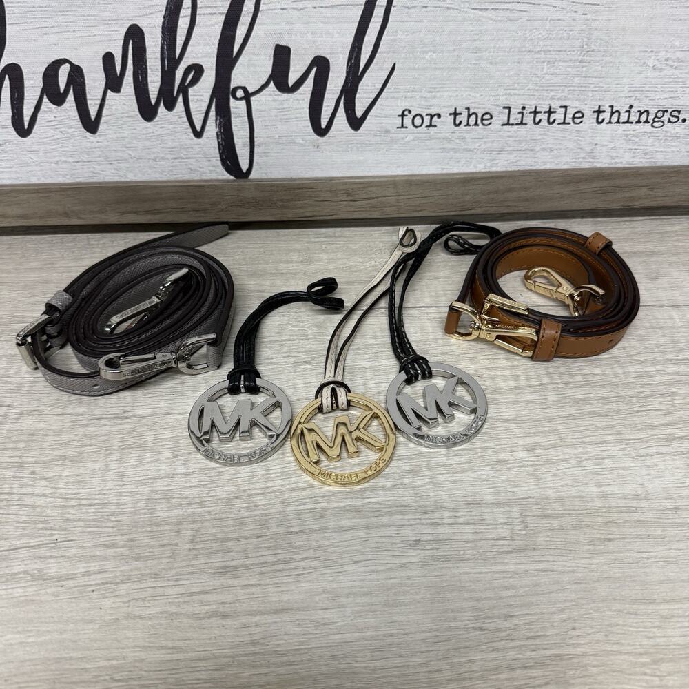 Michael Kors Strap & Hangtag Lot MK Logo Charms Crossbody Replacement Lot